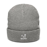 Ribbed Knit Beanie w/Wht Logo