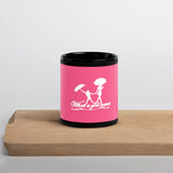 Black Glossy Mug w/Wht on Pnk