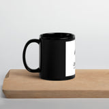 Black Glossy Mug w/Blk on Wht