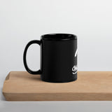 Black Glossy Mug w/Wht Logo