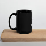 Black Glossy Mug w/Wht Logo