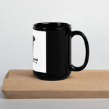 Black Glossy Mug w/Blk on Wht