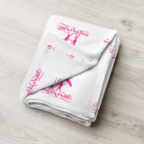 White Throw w/Pink Logo