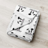 White Throw w/ Blk Logo