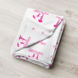 White Throw w/Pink Logo