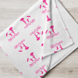 White Throw w/Pink Logo