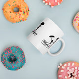 White Glossy Mug w/Blk Logo Wrap