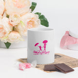 White Glossy Mug w/Pnk Logo
