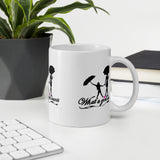 White Glossy Mug w/Blk Logo Wrap