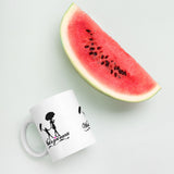 White Glossy Mug w/Blk Logo Wrap