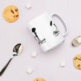 White Glossy Mug w/Blk Logo Wrap
