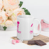 White Glossy Mug w/Pnk Logo